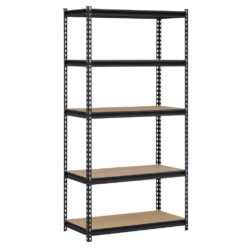 Edsal 5-Tier Steel Garage Storage Shelving Unit in Black Powder Coat (72 in. H x 36 in. W x 18 in. D)