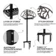 WaLensee Garden Hose Stand Steel Hose Storage Freestanding Garden Hose Holder with Layer of Storage