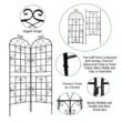 Tunearary 7.2 ft. Black Outdoor Metal Rustproof Garden Trellis, (2-Pack)