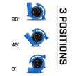 B-Air 1/4 HP Air Mover Blower Fan for Water Damage Restoration Carpet Dryer Floor Home and Plumbing Use in Blue