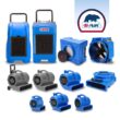 B-Air 1/4 HP Air Mover Blower Fan for Water Damage Restoration Carpet Dryer Floor Home and Plumbing Use in Blue