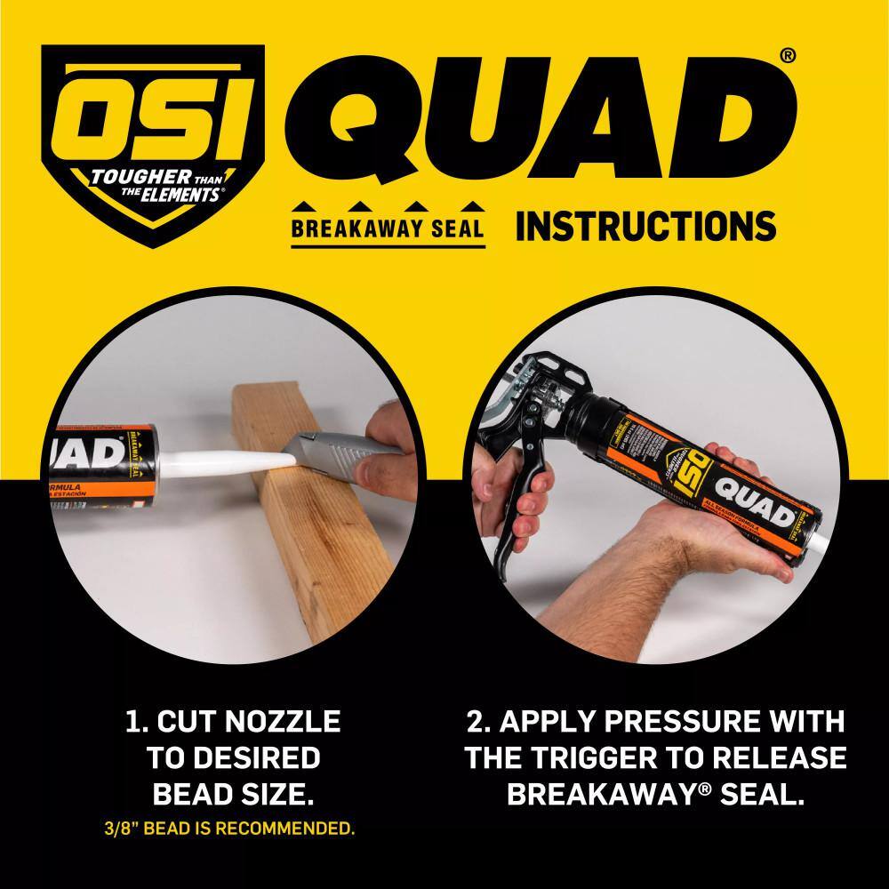 OSI QUAD Advanced 10 oz. Brown #253 Exterior, Window, Door, and Siding Caulk Sealant (12-pack) OSI QUAD Advanced 10 oz. Brown #253 Exterior, Window, Door, and Siding Caulk Sealant (12-pack) - Image 4