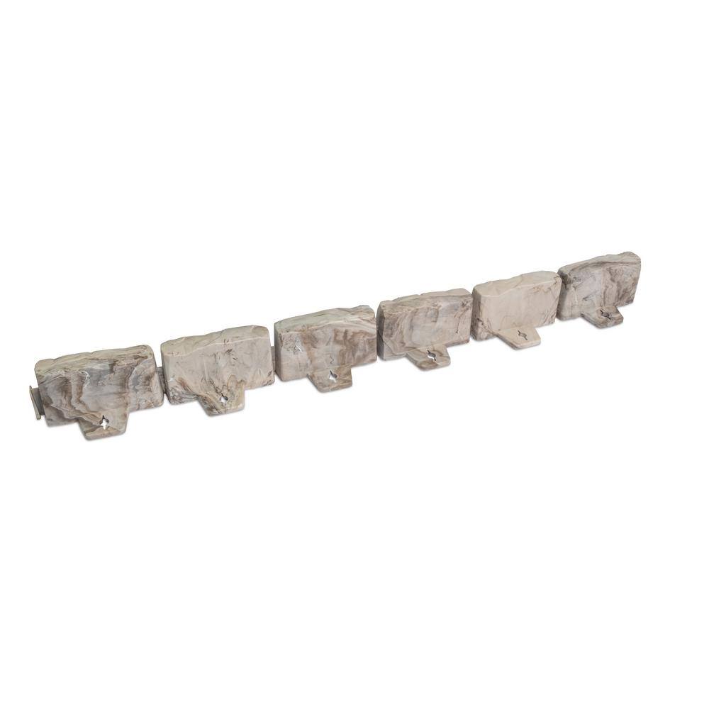 Vigoro Decorative Faux Stone 90 ft. x 2.7 in. Brown Plastic No-Dig Landscape Edging Kit Vigoro Decorative Faux Stone 90 ft. x 2.7 in. Brown Plastic No-Dig Landscape Edging Kit