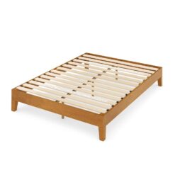 Zinus Brown Deluxe Wood Frame 12 in. Queen Platform Bed with Easy Assembly