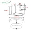 Akicon 110 CFM Ceiling Bathroom Exhaust Fan with LED Light and Nightlight, Round Frosted Glass Cover Brushed Nickel Grille