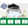 Akicon 110 CFM Ceiling Bathroom Exhaust Fan with LED Light and Nightlight, Round Frosted Glass Cover Brushed Nickel Grille