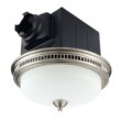 Akicon 110 CFM Ceiling Bathroom Exhaust Fan with LED Light and Nightlight, Round Frosted Glass Cover Brushed Nickel Grille