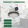 Akicon Bathroom Exhaust Fan Light, 80 CFM 2-Sones, 15-Watt Dimmable 3000K/4000K/5500K 3CCT LED Light (Brushed Nickel)