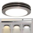 Akicon Bathroom Exhaust Fan Light, 80 CFM 2-Sones, 15-Watt Dimmable 3000K/4000K/5500K 3CCT LED Light (Brushed Nickel)
