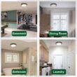 Akicon Bathroom Exhaust Fan Light, 80 CFM 2-Sones, 15-Watt Dimmable 3000K/4000K/5500K 3CCT LED Light (Brushed Nickel)