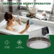 Akicon Bathroom Exhaust Fan Light, 80 CFM 2-Sones, 15-Watt Dimmable 3000K/4000K/5500K 3CCT LED Light (Brushed Nickel)