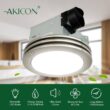 Decorative Brushed Nickel 80 CFM Ceiling Bathroom Exhaust Fan with LED Light