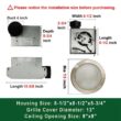 Decorative Brushed Nickel 80 CFM Ceiling Bathroom Exhaust Fan with LED Light