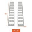CargoSmart 12 in. W x 78 in. L 1250 lbs. Capacity Aluminum Straight Fixed Truck Loading Ramp with Treads (Includes 2 Ramps)
