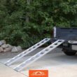 CargoSmart 12 in. W x 78 in. L 1250 lbs. Capacity Aluminum Straight Fixed Truck Loading Ramp with Treads (Includes 2 Ramps)