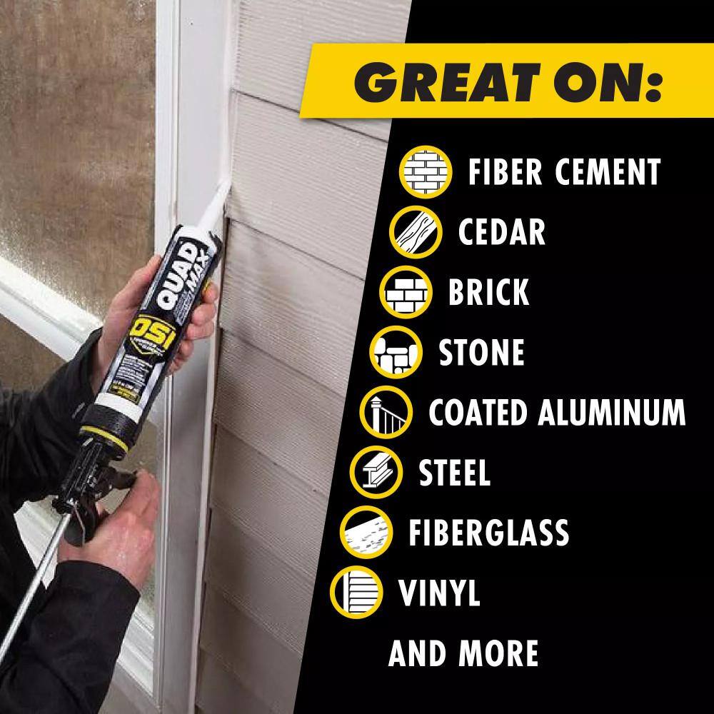 OSI QUAD Max 9.5 fl. oz. Clear #000 Exterior, Window, Door, and Siding Caulk Sealant (12-pack) OSI QUAD Max 9.5 fl. oz. Clear #000 Exterior, Window, Door, and Siding Caulk Sealant (12-pack) - Image 4