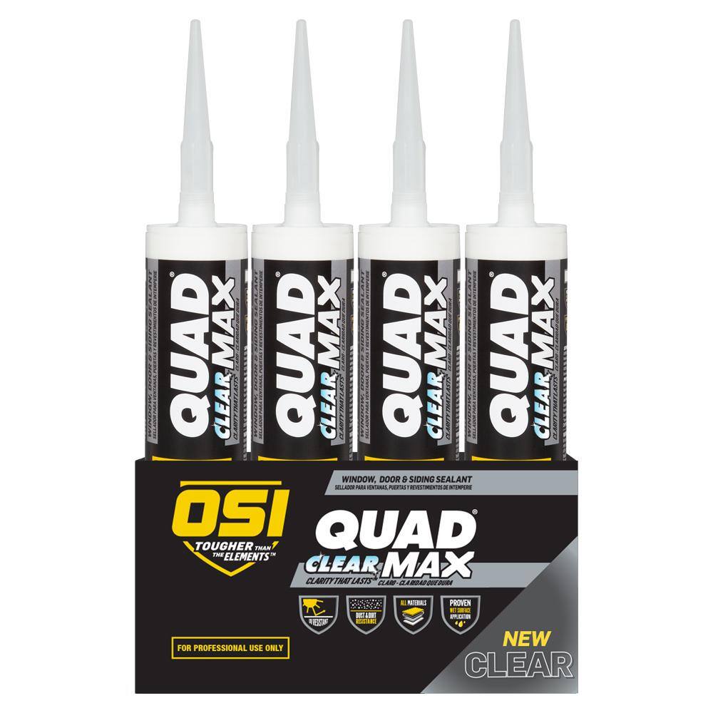 OSI QUAD Max 9.5 fl. oz. Clear #000 Exterior, Window, Door, and Siding Caulk Sealant (12-pack) OSI QUAD Max 9.5 fl. oz. Clear #000 Exterior, Window, Door, and Siding Caulk Sealant (12-pack)