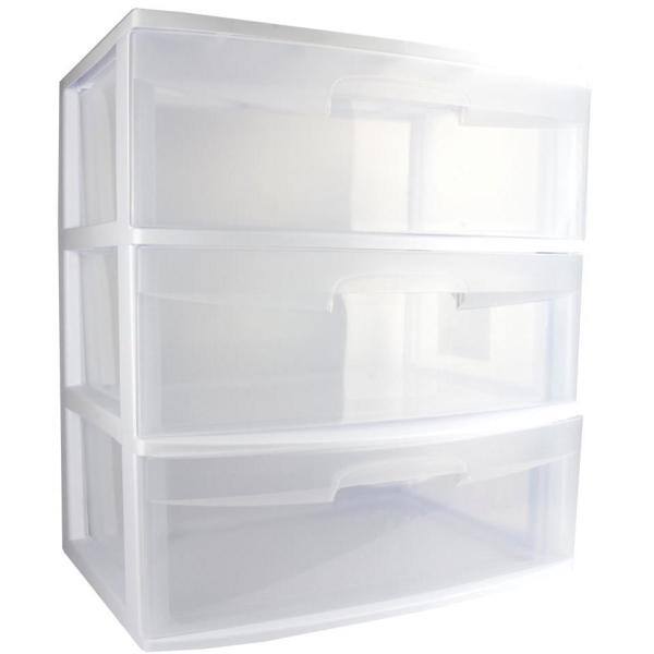 Sterilite 25.625 in. H x 15.25 in. W x 21.875 in. D Home 3 Drawer Wide Storage Cart Container with Casters (4-Pack) Sterilite 25.625 in. H x 15.25 in. W x 21.875 in. D Home 3 Drawer Wide Storage Cart Container with Casters (4-Pack) - Image 4