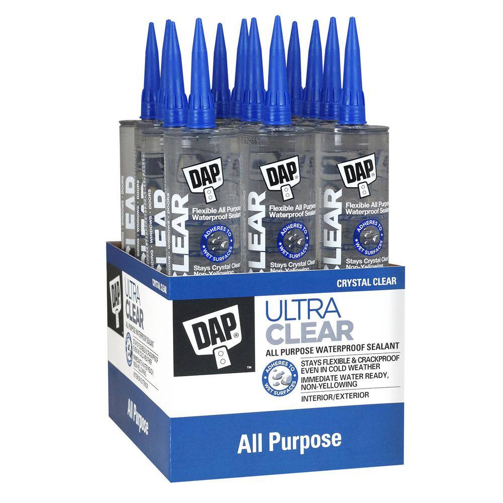 DAP Ultra Clear 10.1 oz. All Purpose Waterproof Sealant (12-Pack) DAP Ultra Clear 10.1 oz. All Purpose Waterproof Sealant (12-Pack)