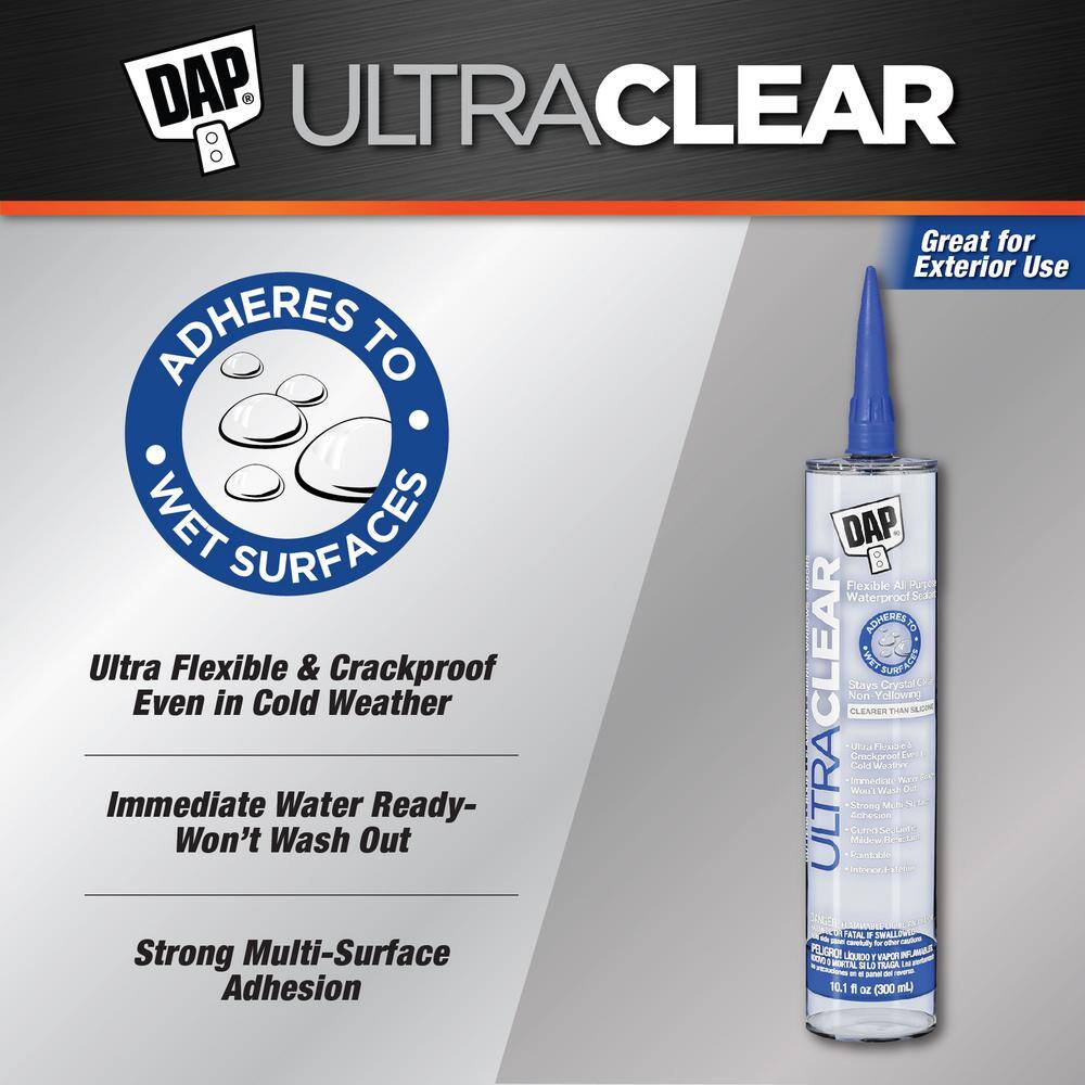 DAP Ultra Clear 10.1 oz. All Purpose Waterproof Sealant (12-Pack) DAP Ultra Clear 10.1 oz. All Purpose Waterproof Sealant (12-Pack) - Image 10
