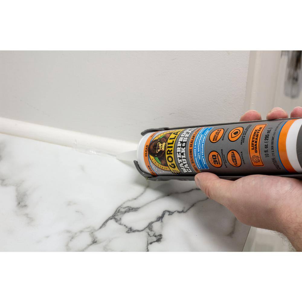 Gorilla 10 oz. Waterproof Caulk and Seal 100% Silicone Sealant Clear ( 12-Pack) Gorilla 10 oz. Waterproof Caulk and Seal 100% Silicone Sealant Clear ( 12-Pack) - Image 5