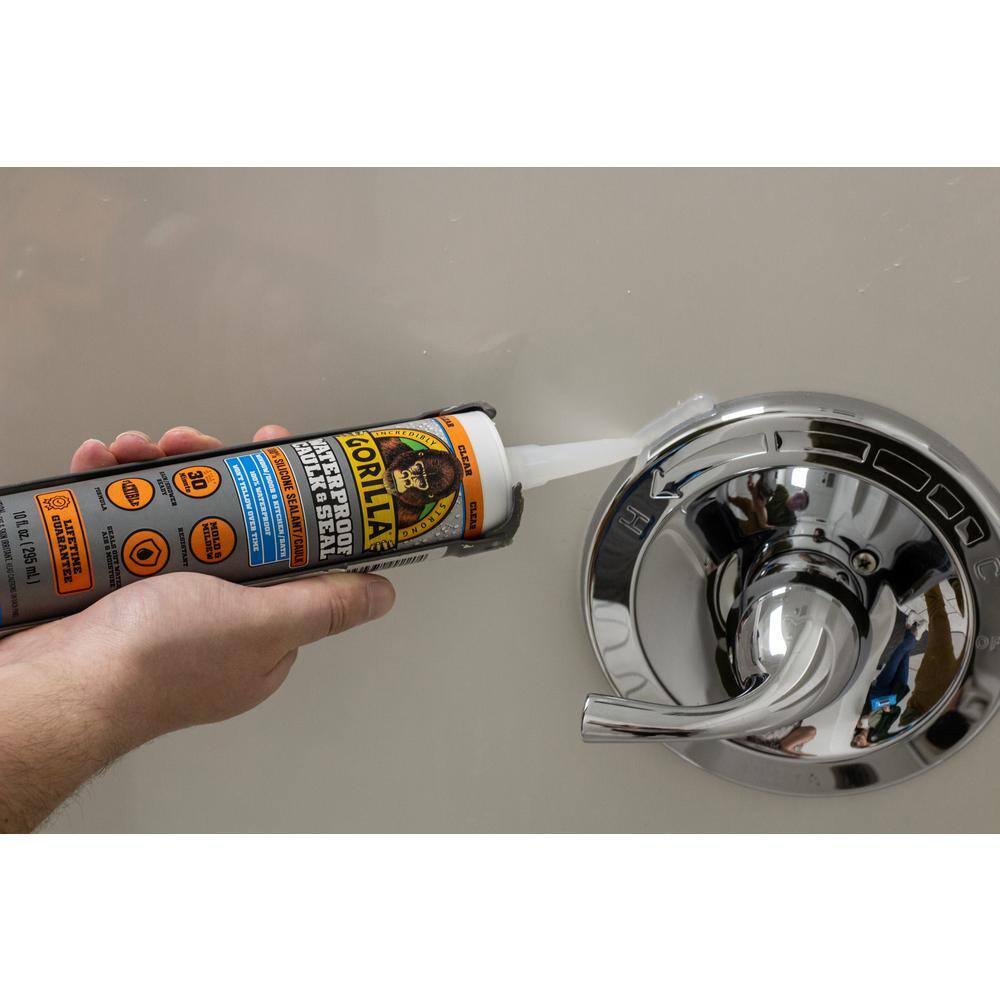 Gorilla 10 oz. Waterproof Caulk and Seal 100% Silicone Sealant Clear ( 12-Pack) Gorilla 10 oz. Waterproof Caulk and Seal 100% Silicone Sealant Clear ( 12-Pack) - Image 8