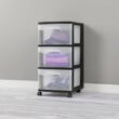 Sterilite 3-Drawer Storage Cart, Clear with Black Frame (2-Pack) Sterilite 3-Drawer Storage Cart, Clear with Black Frame (2-Pack)