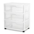 Sterilite 13.25 in. W x 7 in. H x 19.12 in. D Clear Stackable Pull-Out Plastic 3-Drawer Storage (3-Pack)