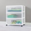 Sterilite 13.25 in. W x 7 in. H x 19.12 in. D Clear Stackable Pull-Out Plastic 3-Drawer Storage (3-Pack)