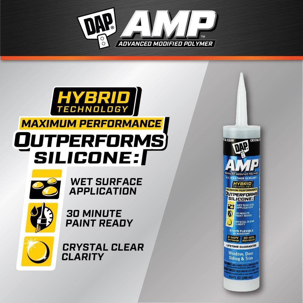 DAP AMP Advanced Modified 9 oz. Crystal Clear Polymer All Weather Window, Door and Siding Sealant (12-Pack) DAP AMP Advanced Modified 9 oz. Crystal Clear Polymer All Weather Window, Door and Siding Sealant (12-Pack) - Image 12