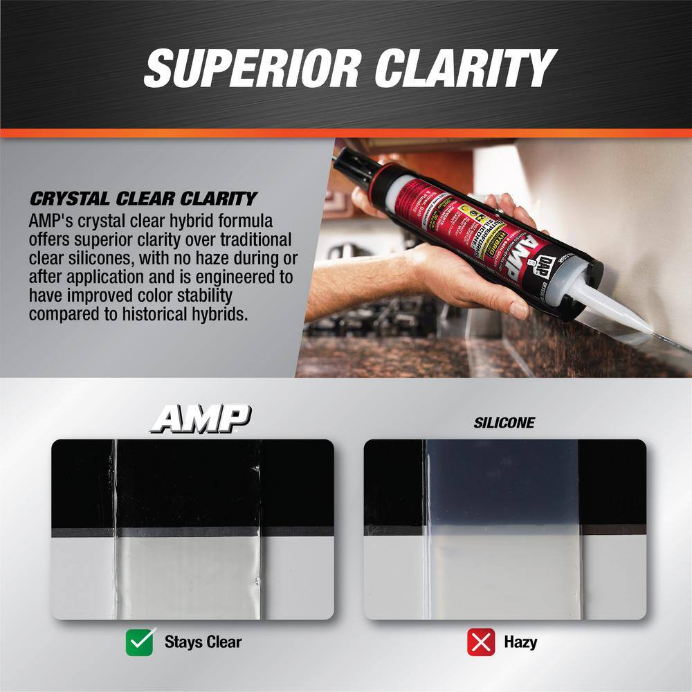 DAP AMP Advanced Modified 9 oz. Crystal Clear Polymer All Weather Window, Door and Siding Sealant (12-Pack) DAP AMP Advanced Modified 9 oz. Crystal Clear Polymer All Weather Window, Door and Siding Sealant (12-Pack) - Image 3