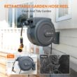 Giraffe Tools Garden Retractable Hose Reel-1/2 in.-78 ft. Wall Mounted, Dark Grey, Metal Bracket