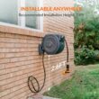 Giraffe Tools Garden Retractable Hose Reel-1/2 in.-78 ft. Wall Mounted, Dark Grey, Metal Bracket