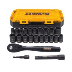 DEWALT 1/2 in. Drive SAE and Metric Socket Set with Ratchet (23-Piece)