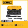 DEWALT 1/2 in. Drive SAE and Metric Socket Set with Ratchet (23-Piece)