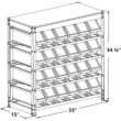 KING'S RACK Gray 4-Tier Botless Bin Storage System Garage Storage Rack (24 Plastic Bins in 4 Tier)
