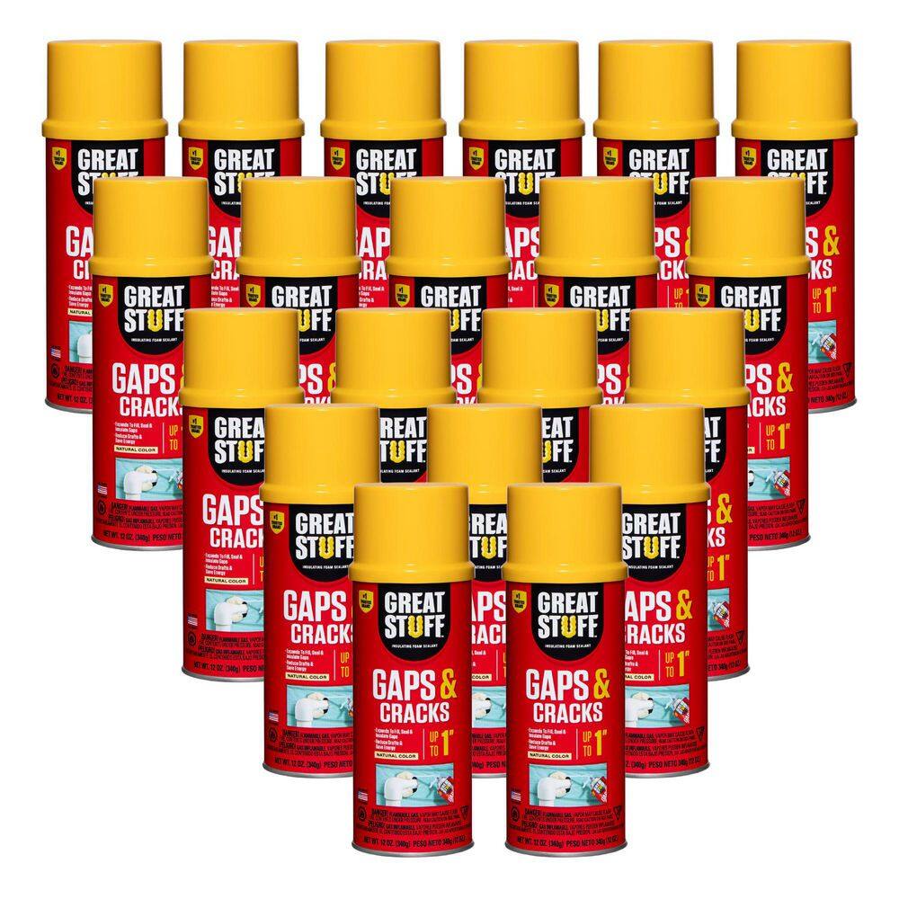GREAT STUFF 12 oz. Gaps and Cracks Insulating Spray Foam Sealant (20 Pack) GREAT STUFF 12 oz. Gaps and Cracks Insulating Spray Foam Sealant (20 Pack)