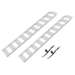 CargoSmart 12 in. W x 78 in. L 1250 lbs. Capacity Aluminum Straight Fixed Truck Loading Ramp with Treads (Includes 2 Ramps)