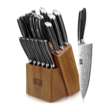 HOSHANHO 16-Piece Knife Set with Block, Ultra Sharp High Carbon Powder Steel Knife Block Set