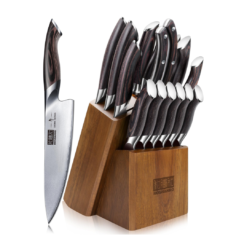 HOSHANHO 16-Piece Knife Set, Japanese High Carbon Stainless Steel Kitchen Knife Set, Ultra Sharp Chef Knife Block Set with Sharpener