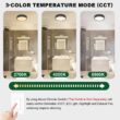 Akicon Bathroom Exhaust Fan with Light, Dimmable 3CCT LED Light with Night Light, 80 CFM, 2-Sones, Round, Black