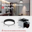 Akicon Bathroom Exhaust Fan with Light, Dimmable 3CCT LED Light with Night Light, 80 CFM, 2-Sones, Round, Black