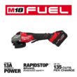 Milwaukee M18 FUEL 18-Volt Lith-Ion Cordless 4-1/2 in. /6 in. Braking Grinder w/ Two XC 8.0 Ah Battery & 3/8 in. Impact Wrench