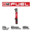 Milwaukee M12 FUEL 12V Lithium-Ion Brushless Cordless 1/2 in. Right Angle Impact Wrench Kit with Two 2.0 Ah Batteries & Inflator