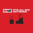 Milwaukee M12 FUEL 12V Lithium-Ion Brushless Cordless 1/2 in. Right Angle Impact Wrench Kit with Two 2.0 Ah Batteries & Inflator
