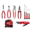 Milwaukee Pliers Kit with Screwdriver Set, 25 ft. Compact Tape Measure and FASTBACK Folding Utility Knife (10-Piece)