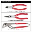 Milwaukee Pliers Kit with Electricians 6-in-1 Wire Strippers, Screwdrivers, Tape Measure and Fastback Knife Set (11-Piece)