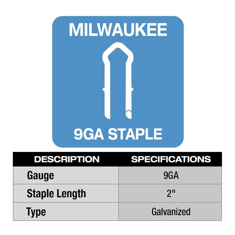 Milwaukee 2 in. 9-Gauge Galvanized Staples for M18 FUEL Utility Fencing Stapler (960 Per Box) Milwaukee 2 in. 9-Gauge Galvanized Staples for M18 FUEL Utility Fencing Stapler (960 Per Box) - Image 8