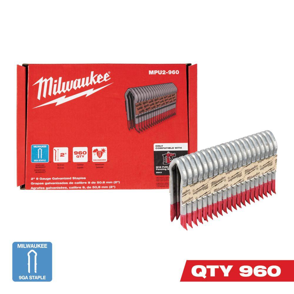 Milwaukee 2 in. 9-Gauge Galvanized Staples for M18 FUEL Utility Fencing Stapler (960 Per Box) Milwaukee 2 in. 9-Gauge Galvanized Staples for M18 FUEL Utility Fencing Stapler (960 Per Box) - Image 12