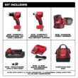 Milwaukee M18 18V Lithium-Ion Brushless Cordless Compact Drill/Impact Combo Kit (2-Tool) w/(2) 2.0 Ah Batteries, Charger, & Sander